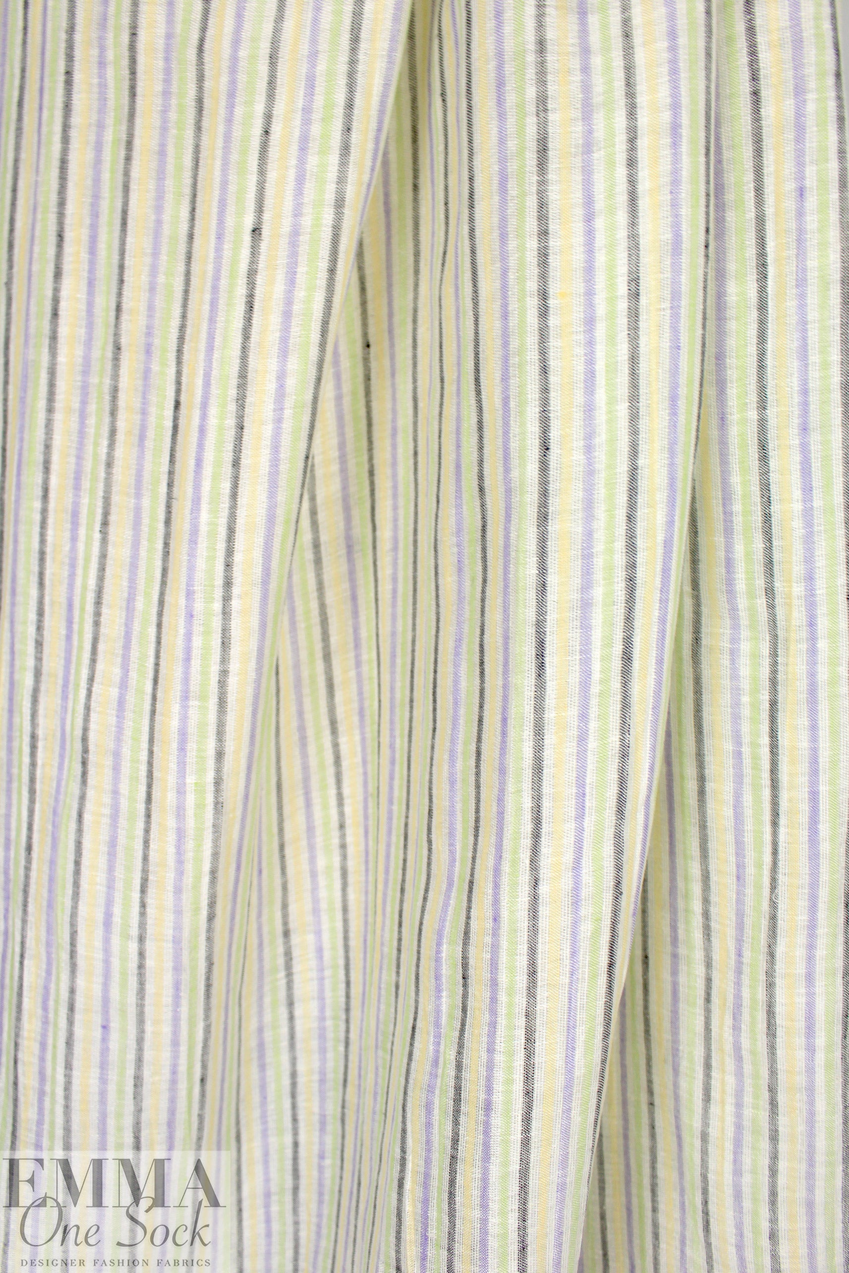 CA designer multi-stripe all linen gauze 1.875 yd