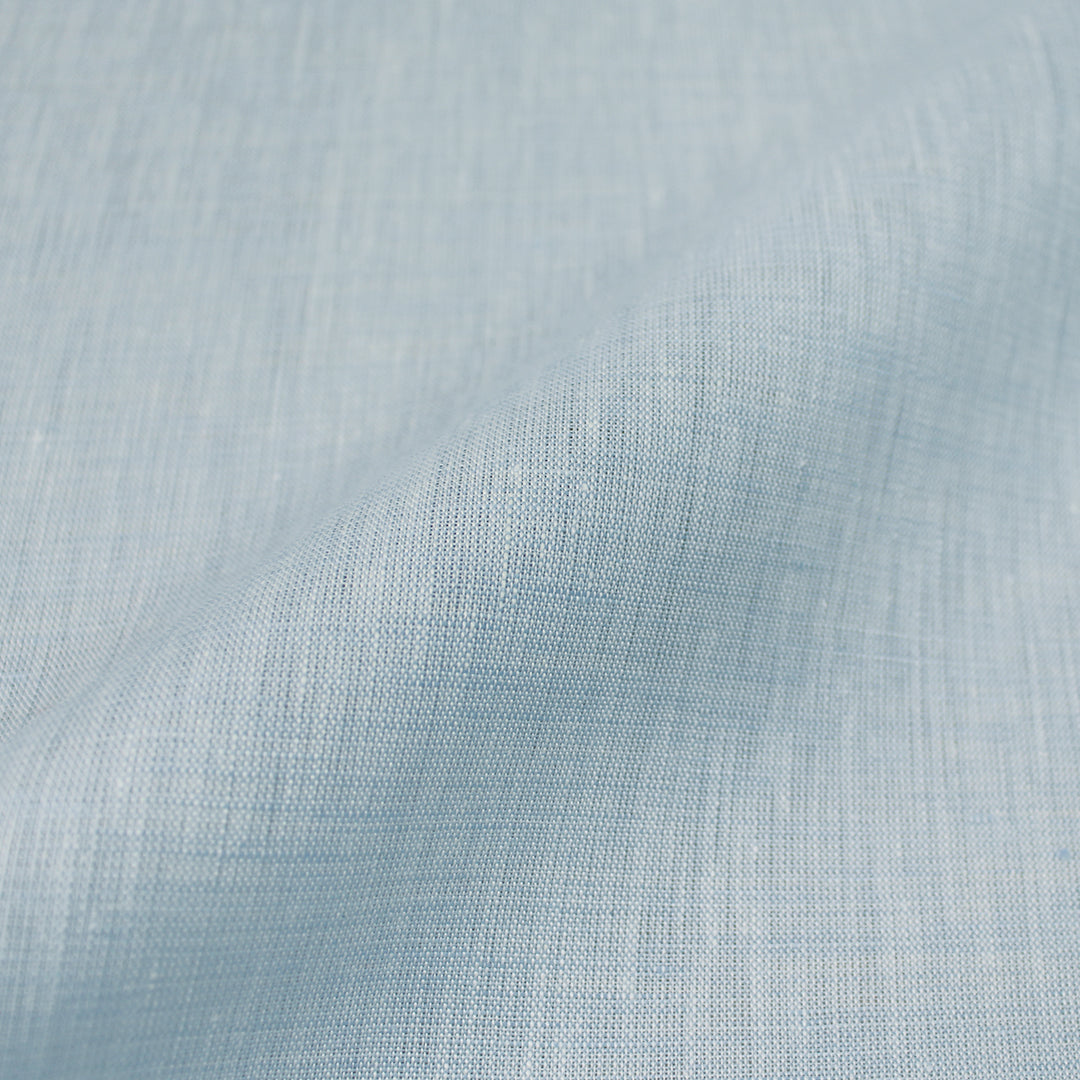 fine quality cross dye linen - ice blue/white 1 yard
