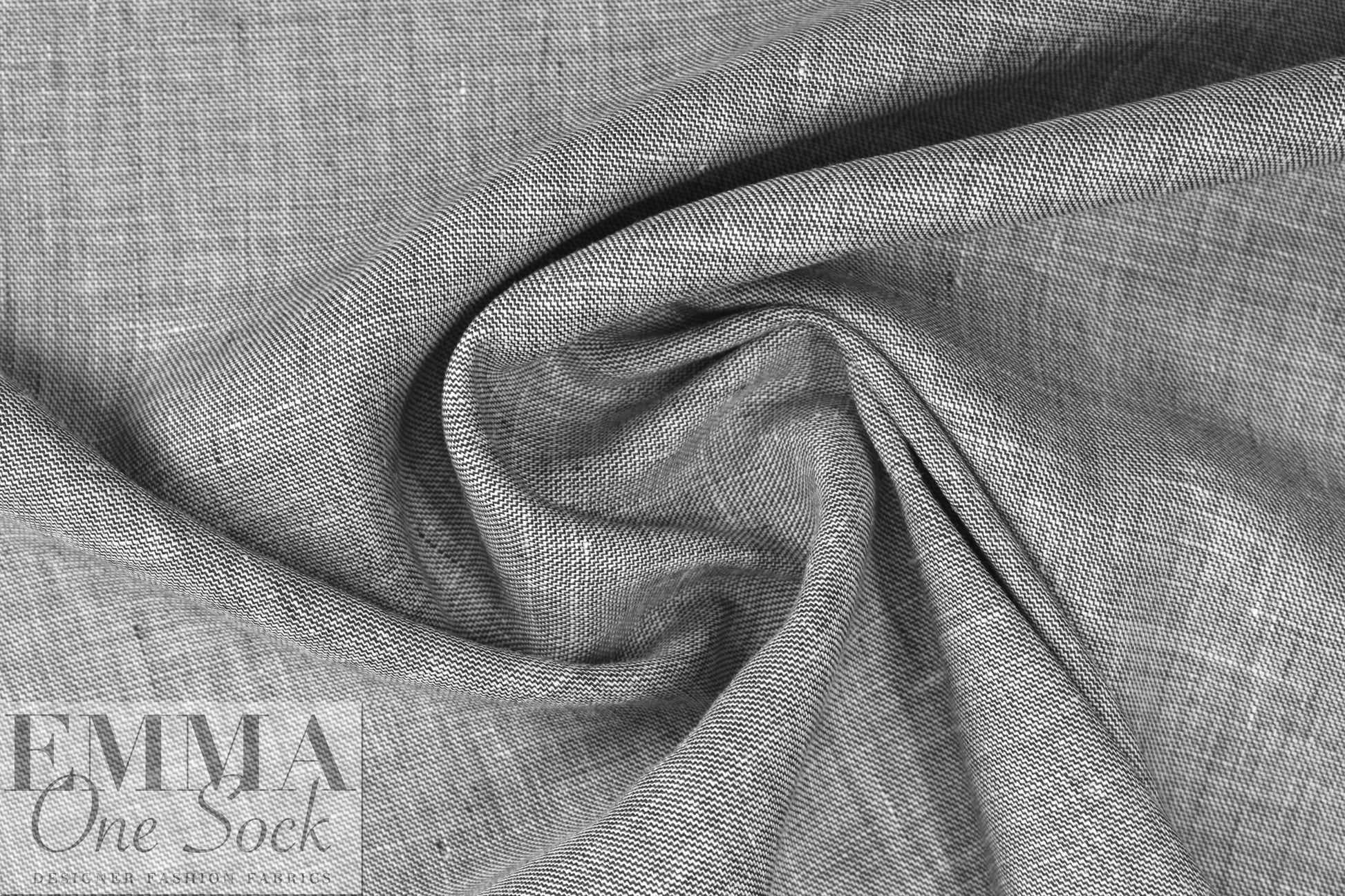 NY designer fine quality cross dye linen - black/white