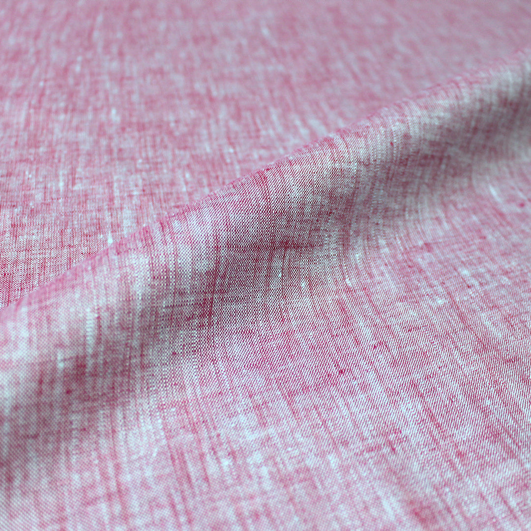 imported fine quality cross dye linen - aqua/raspberry 1.25 yds