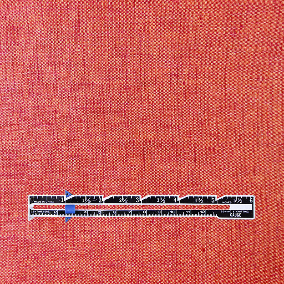 imported fine quality cross dye linen - blood orange .75 yds