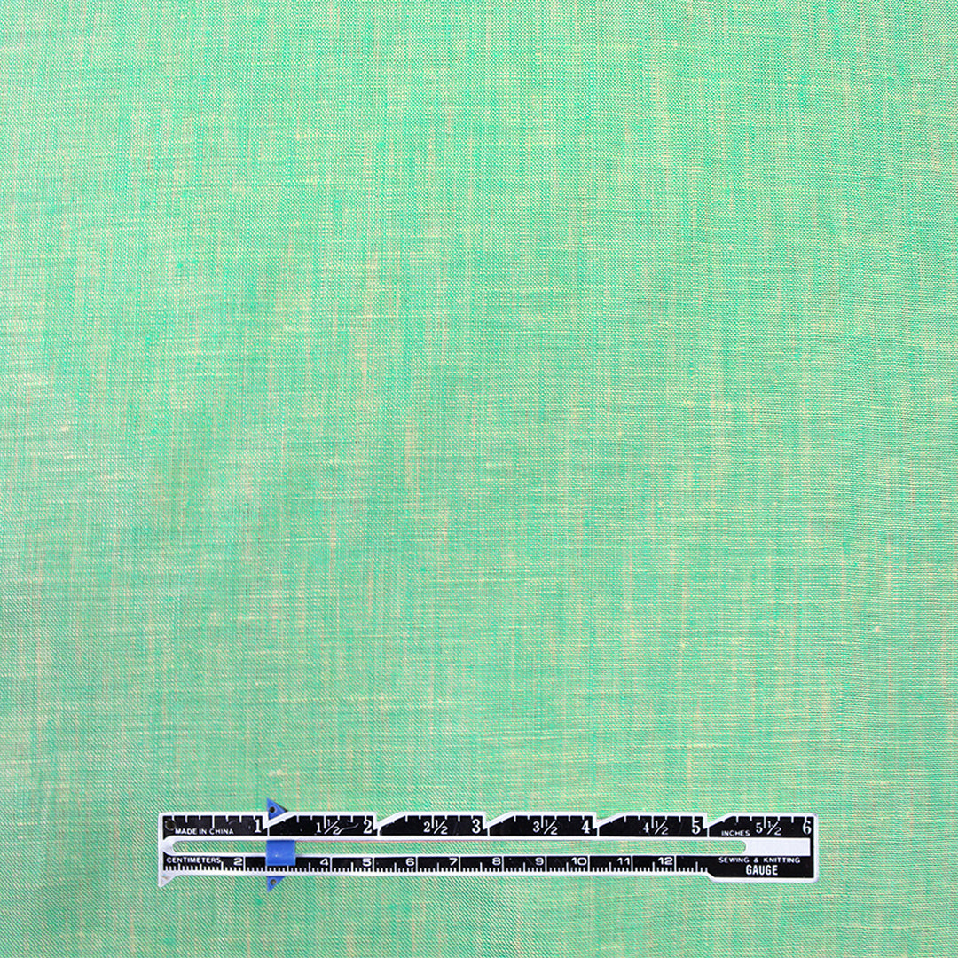 imported fine quality cross dye linen - minty green .625 yds
