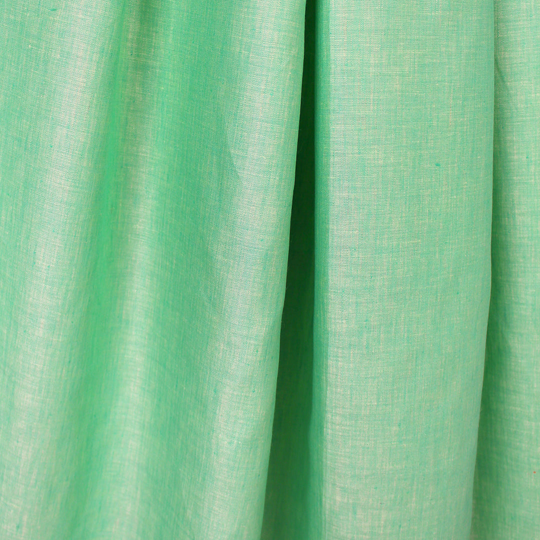imported fine quality cross dye linen - minty green .625 yds