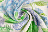 'clipped hydrangeas' slub linen woven - shades of blue 1.125 yds