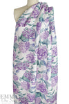 'clipped hydrangeas' slub linen woven - shades of purple 1.375 yd