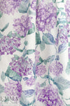 'clipped hydrangeas' slub linen woven - shades of purple 1.375 yd