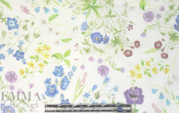 100% linen digital print - flax fields