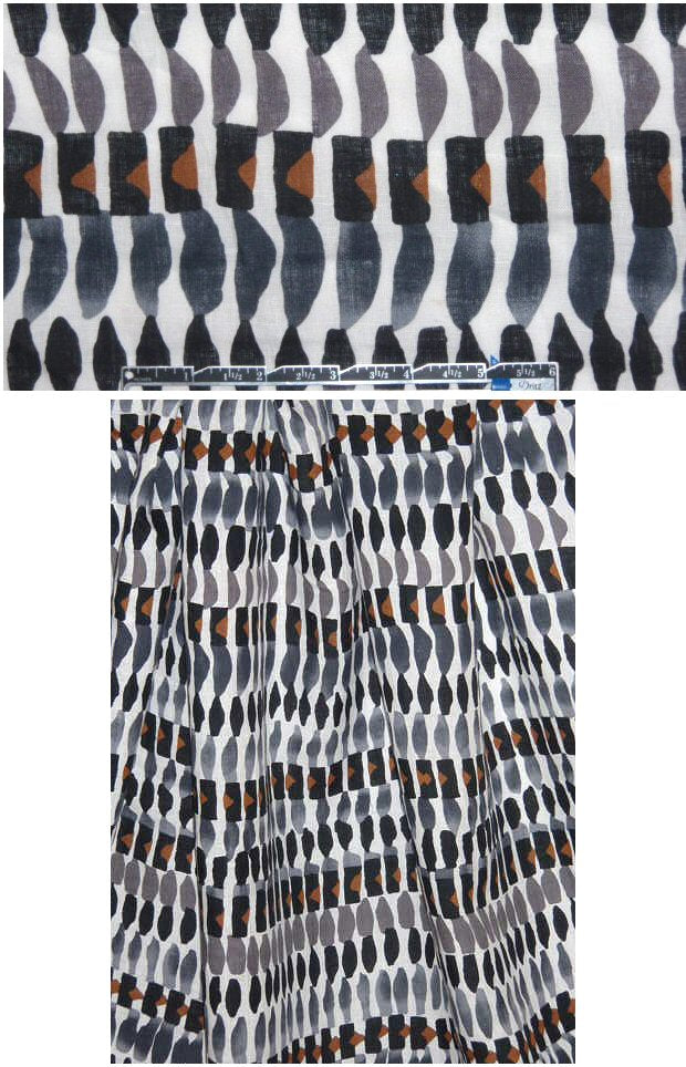 NY designer sienna/putty graphic linen print  2 yds