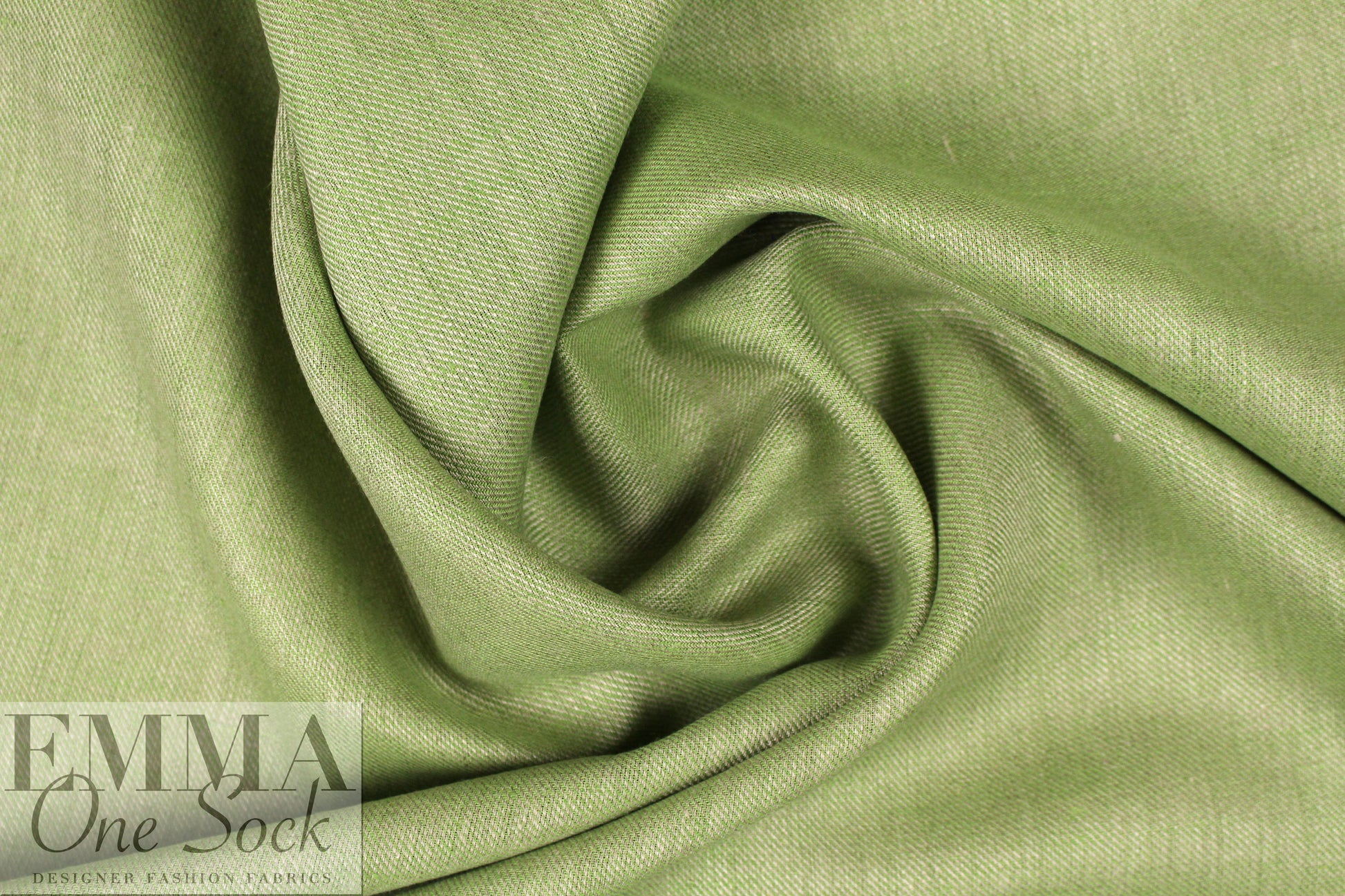 European medium weight linen twill woven - grass .625 yds