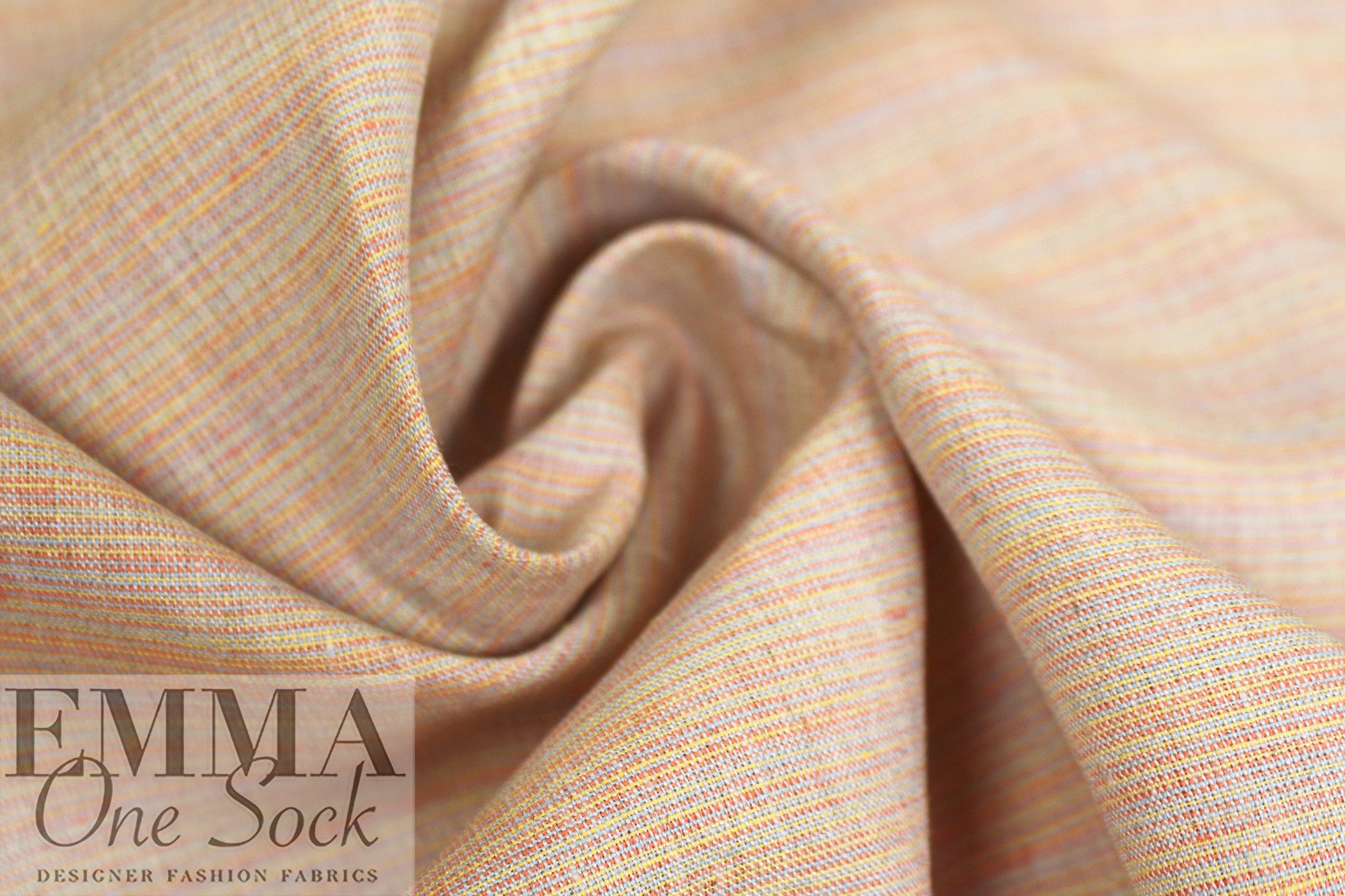 yarn-dyed micro stripe linen woven - tropical pastels 1.25 yd