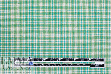 yarn-dyed mini-plaid linen woven - clover/ocean blue 1.375 yds