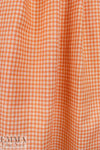 yarn dyed mini-plaid linen woven - tangerine/daylily 1.5 yd
