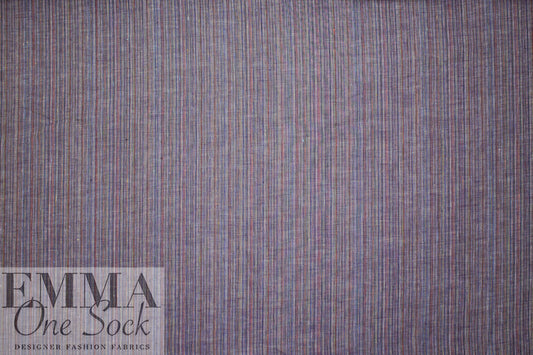 European muscat/wine stripe all linen woven