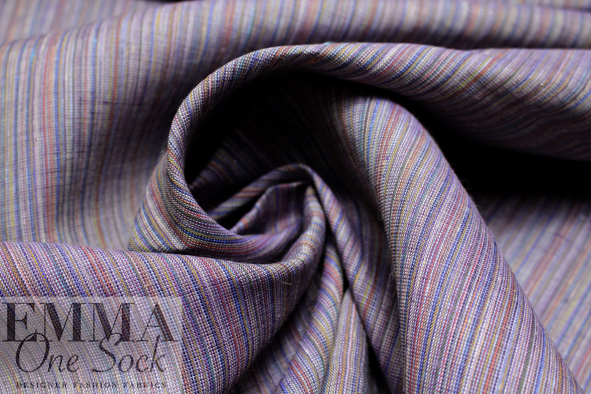 European muscat/wine stripe all linen woven .5 yds