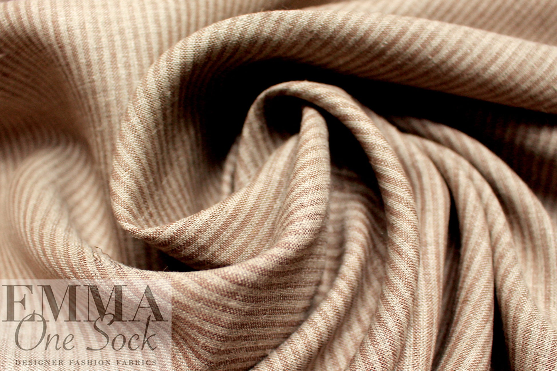 European frappe ticking stripe all linen woven .5 yds