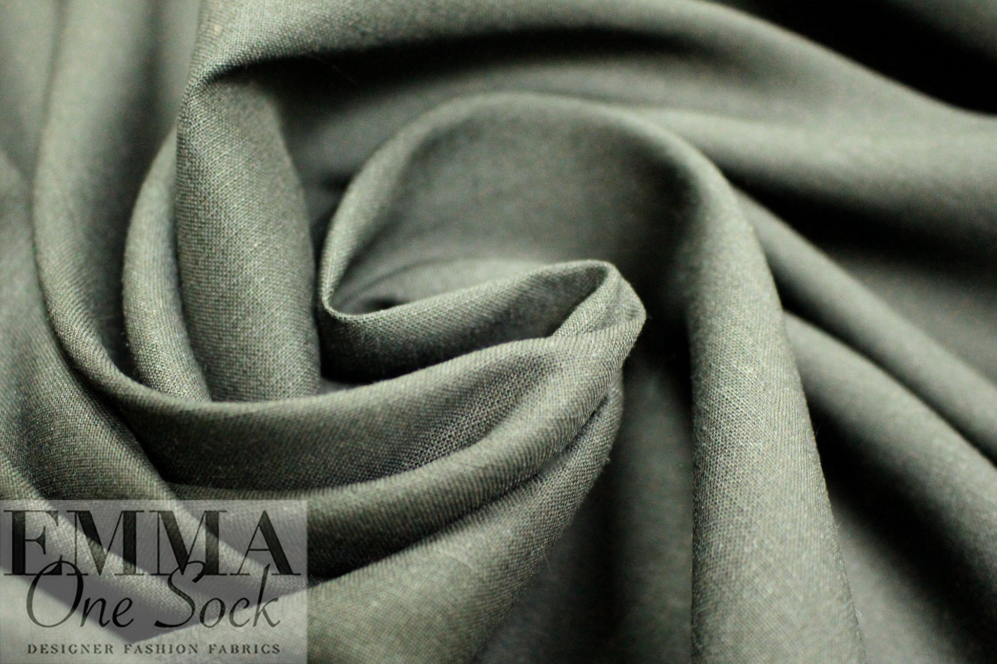 Roma linen/rayon woven - khaki green 1 yard