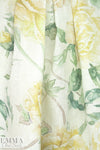 100% linen digital print - maize mums