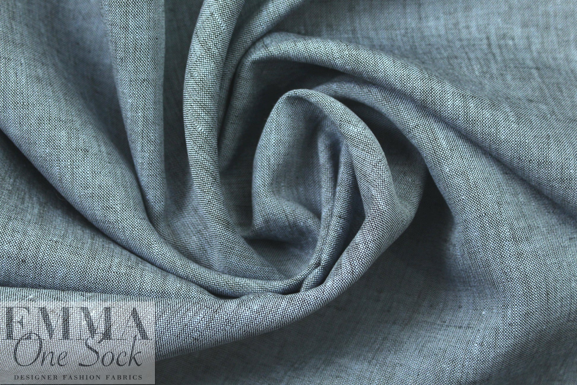 fine quality cross dye linen - dusk blue/black