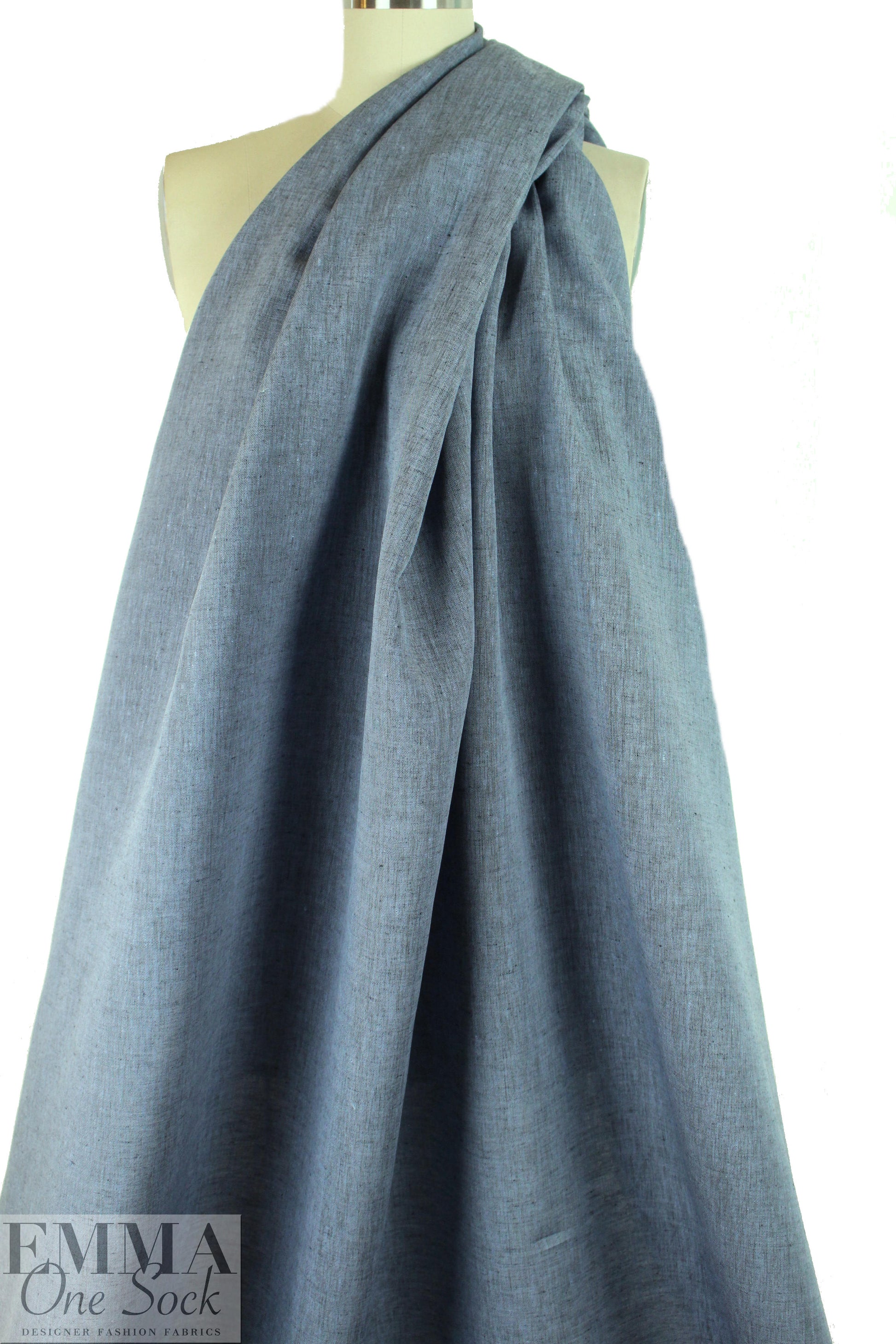 fine quality cross dye linen - dusk blue/black .625 yds