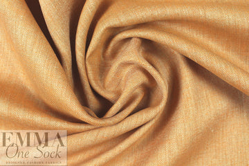 European medium weight linen twill woven - orange/sand 1.5 yds