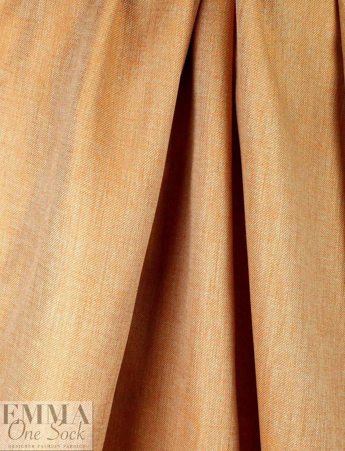 European medium weight linen twill woven - orange/sand 2.75 yd