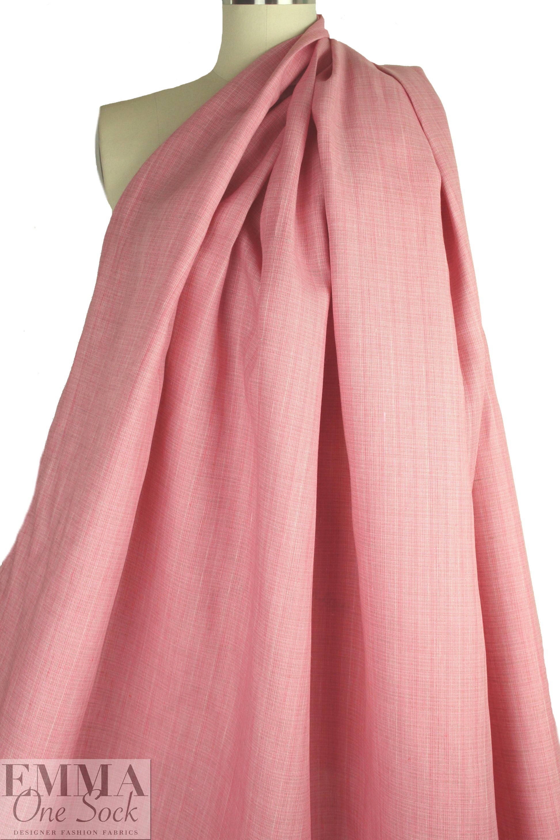 fine quality cross dye linen - pink/white 1.75 yd
