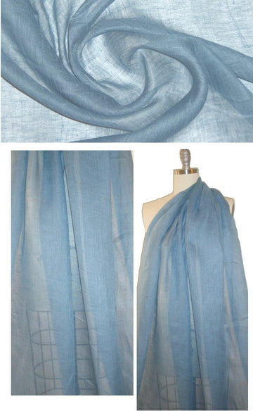 Italian sheer, gauzy linen - powder blue 1.875 yd