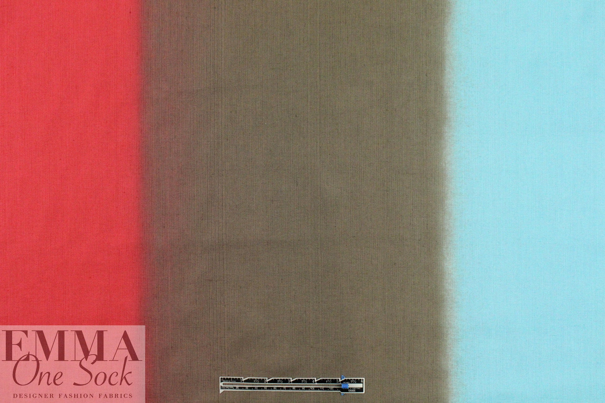 Italian ombre dyed linen - aqua/rouge/mocha