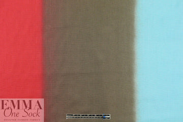Italian ombre dyed linen - aqua/rouge/mocha