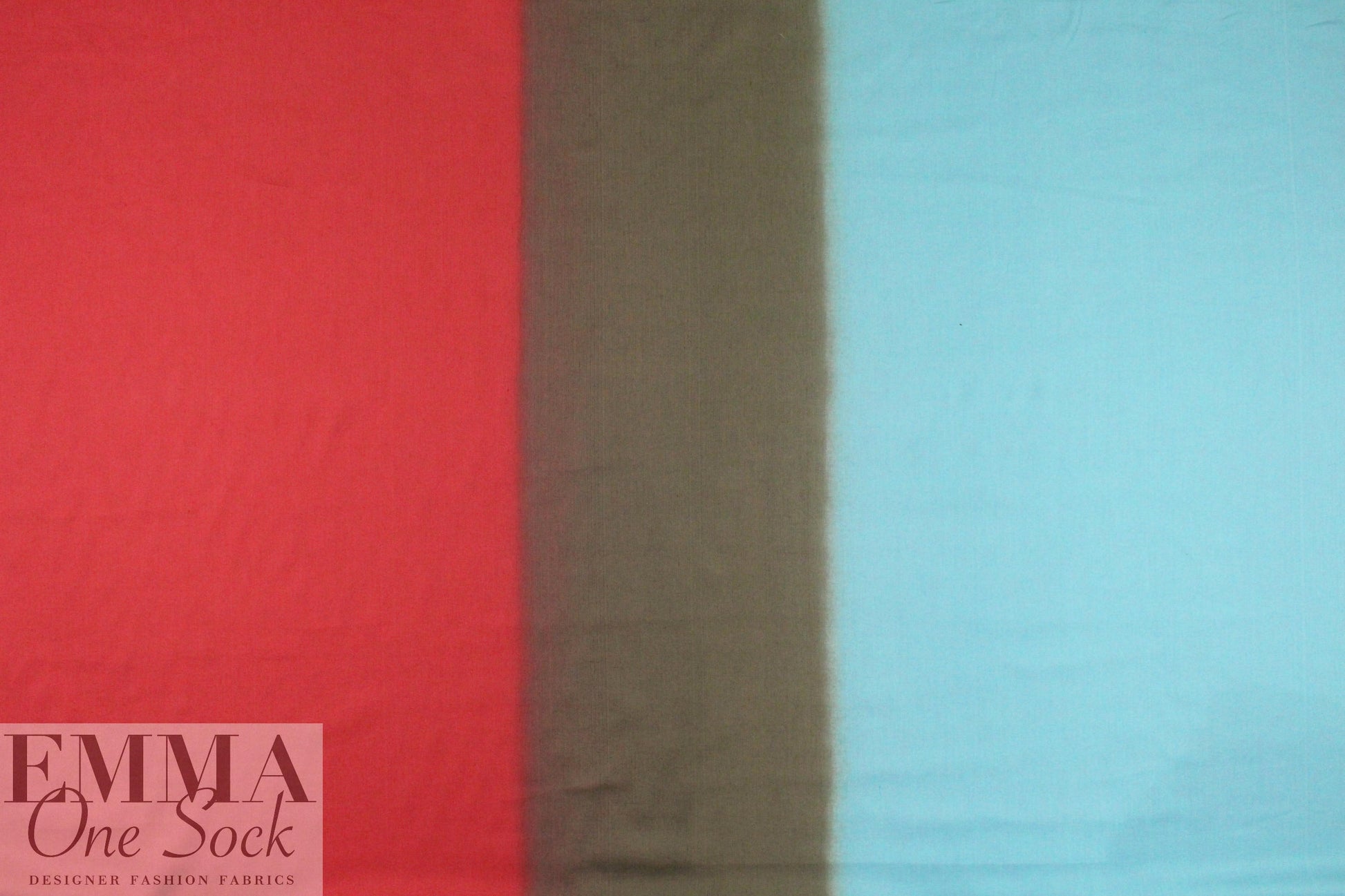 Italian ombre dyed linen - aqua/rouge/mocha