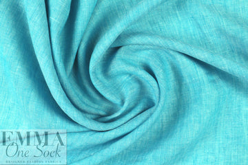 fine quality cross dye linen - turquoise/white 1.875 yd