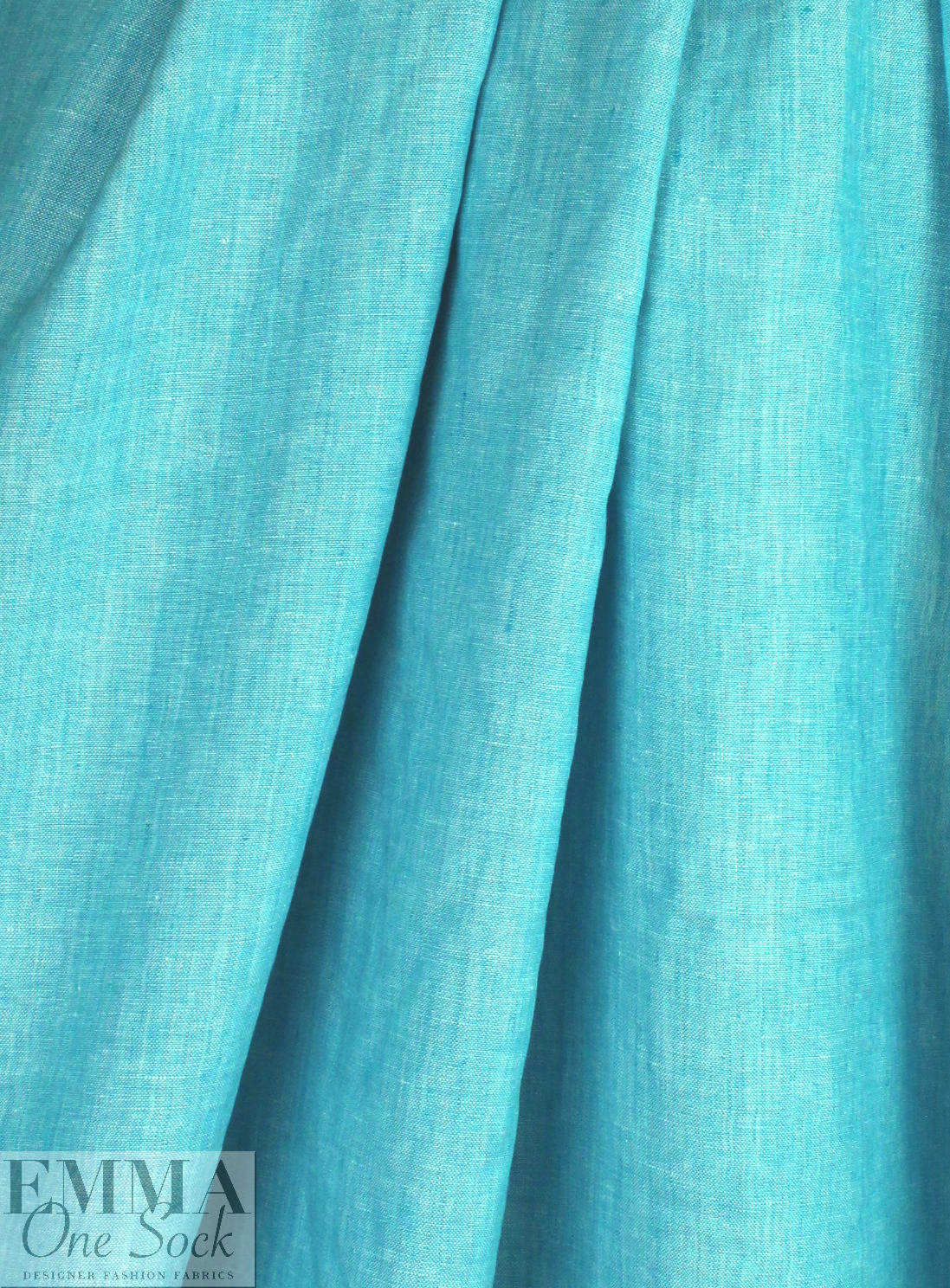 fine quality cross dye linen - turquoise/white 1.375 yds