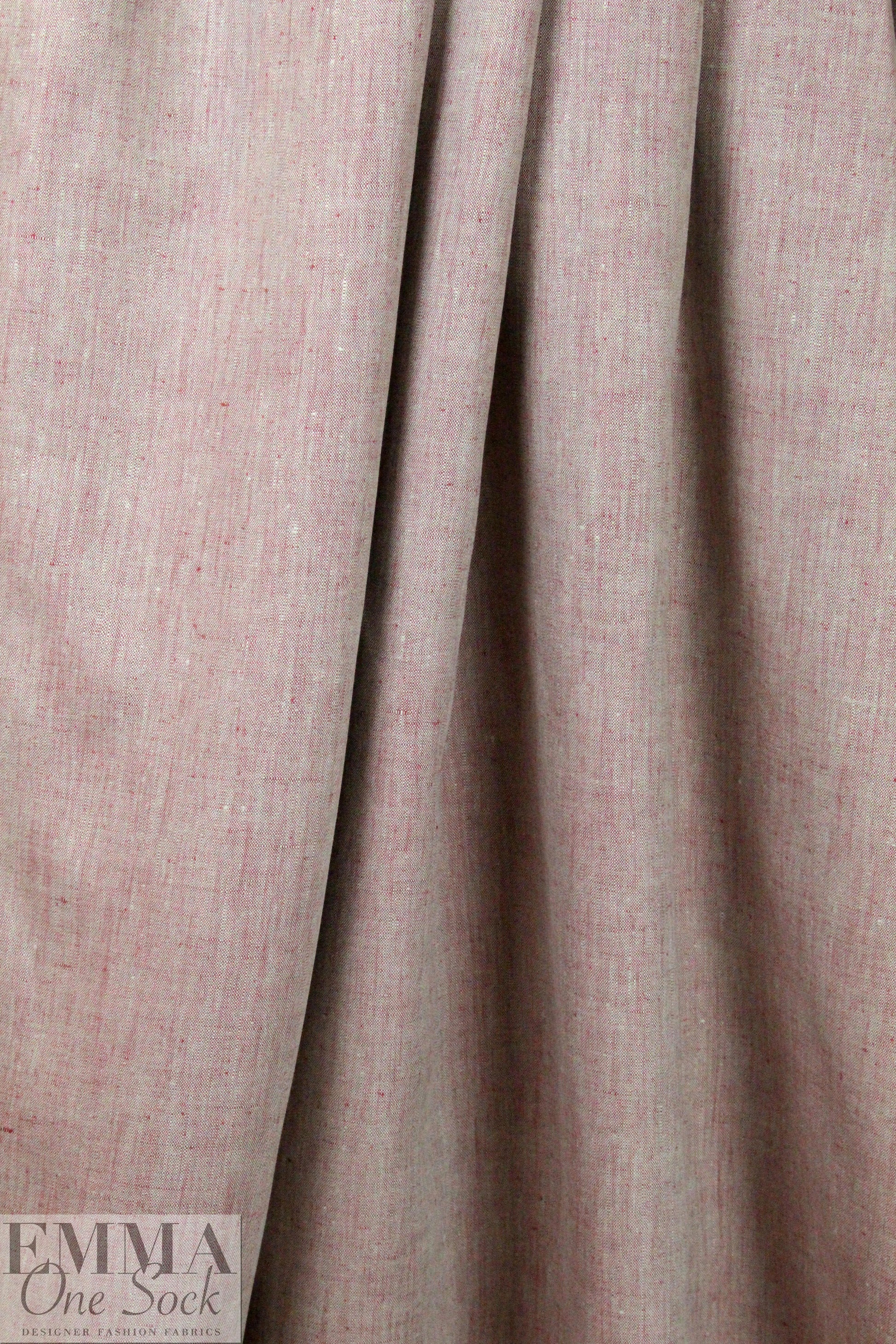 fine quality cross dye linen - rouge/white