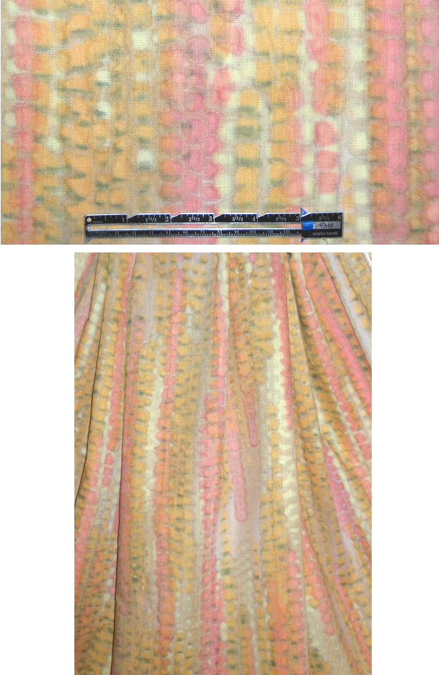 NY designer linen print - peach/citrine