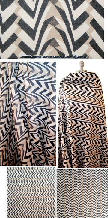 Italian vertical stretch linen bengaline - graphic 1.66 yd