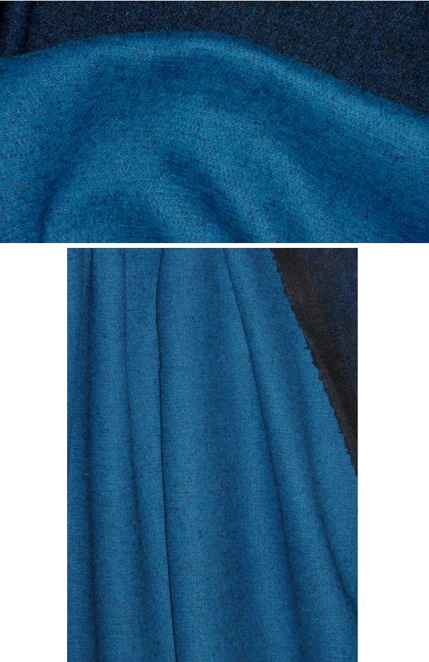 Italian sapphire/black cashmere/linen woven