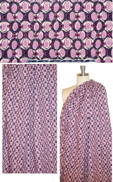 Italian plum/magenta/lilac graphic cotton/linen 1.375 yds