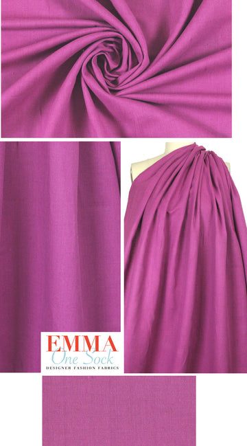 CA designer cotton/linen woven - fuchsia