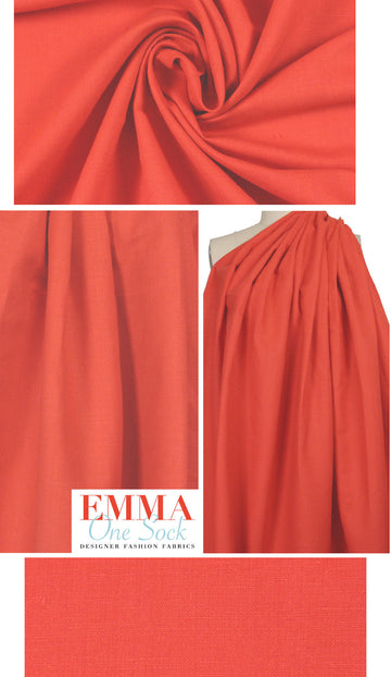 CA designer cotton/linen woven - poppy