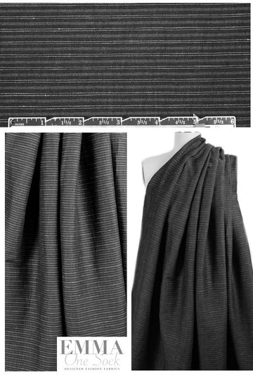 Italian linen/cotton/span stretch bengaline stripe 2.25 yds