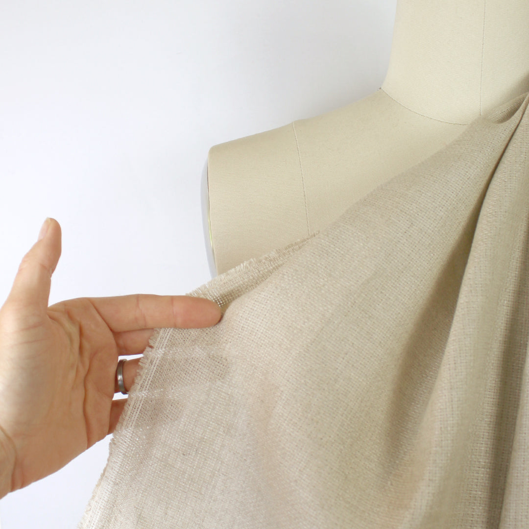 fine quality open weave linen - light taupe 1.75 yd
