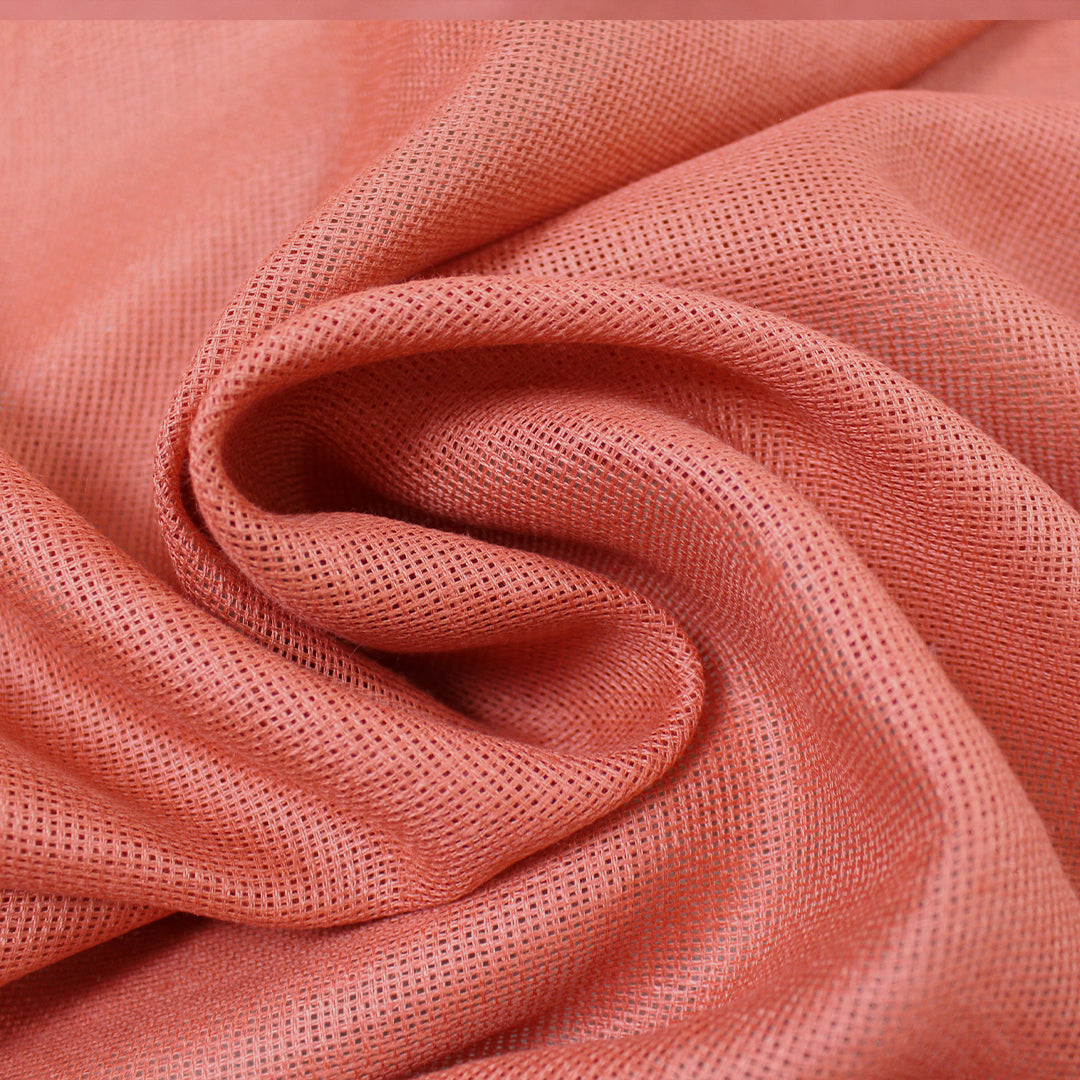 fine quality open weave linen - spiced coral 1 yard
