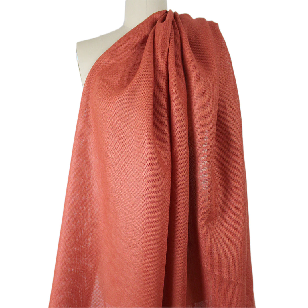 fine quality open weave linen - spiced coral 1 yard
