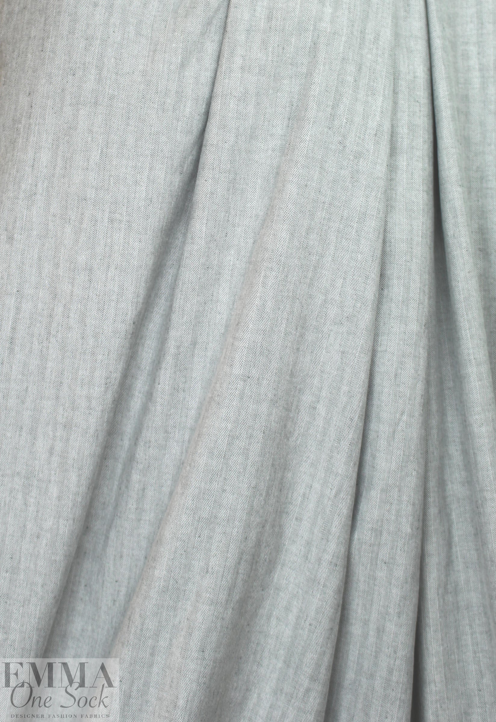 Italian linen/cotton herringbone stretch woven - gray
