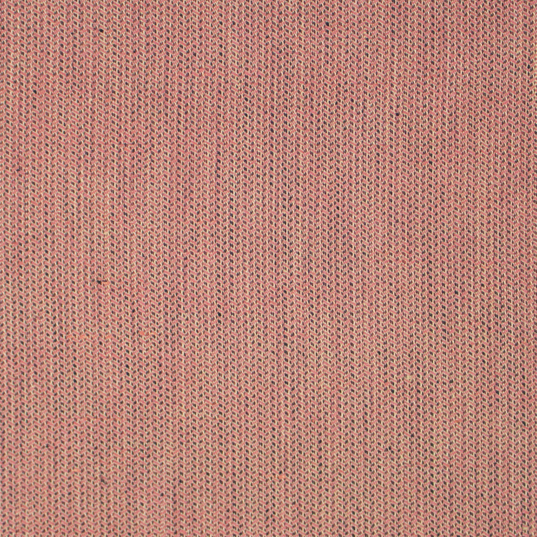 European linen novelty herringbone woven - peony/parchment/black 2.25 yd