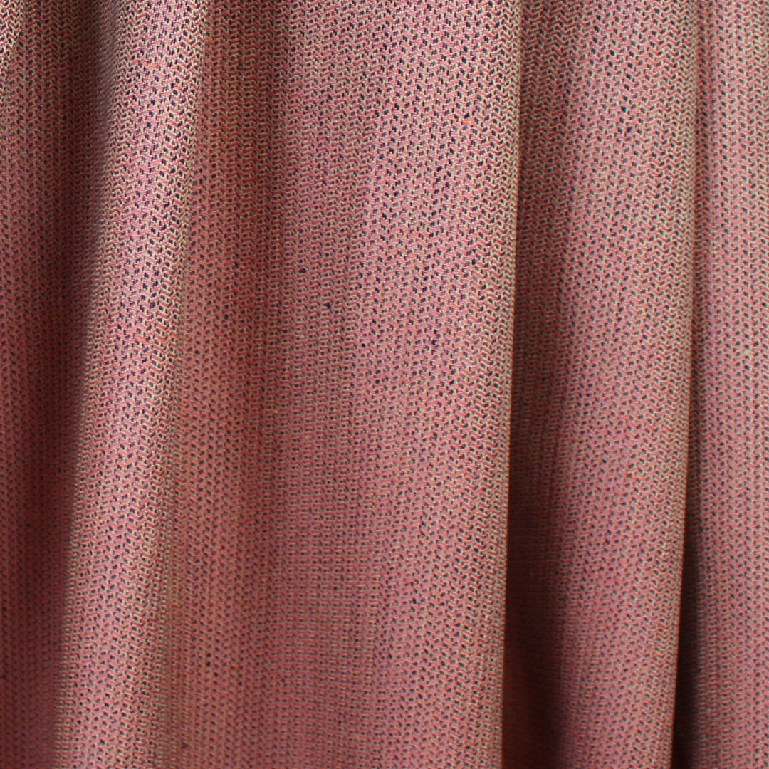 European linen novelty herringbone woven - peony/parchment/black 2.25 yd