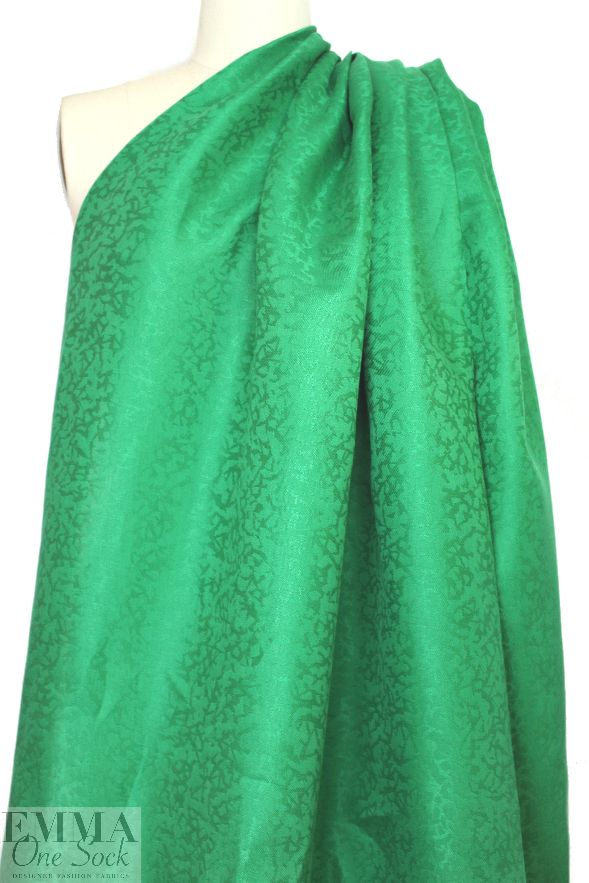 Italian linen jacquard woven - emerald 2 yd