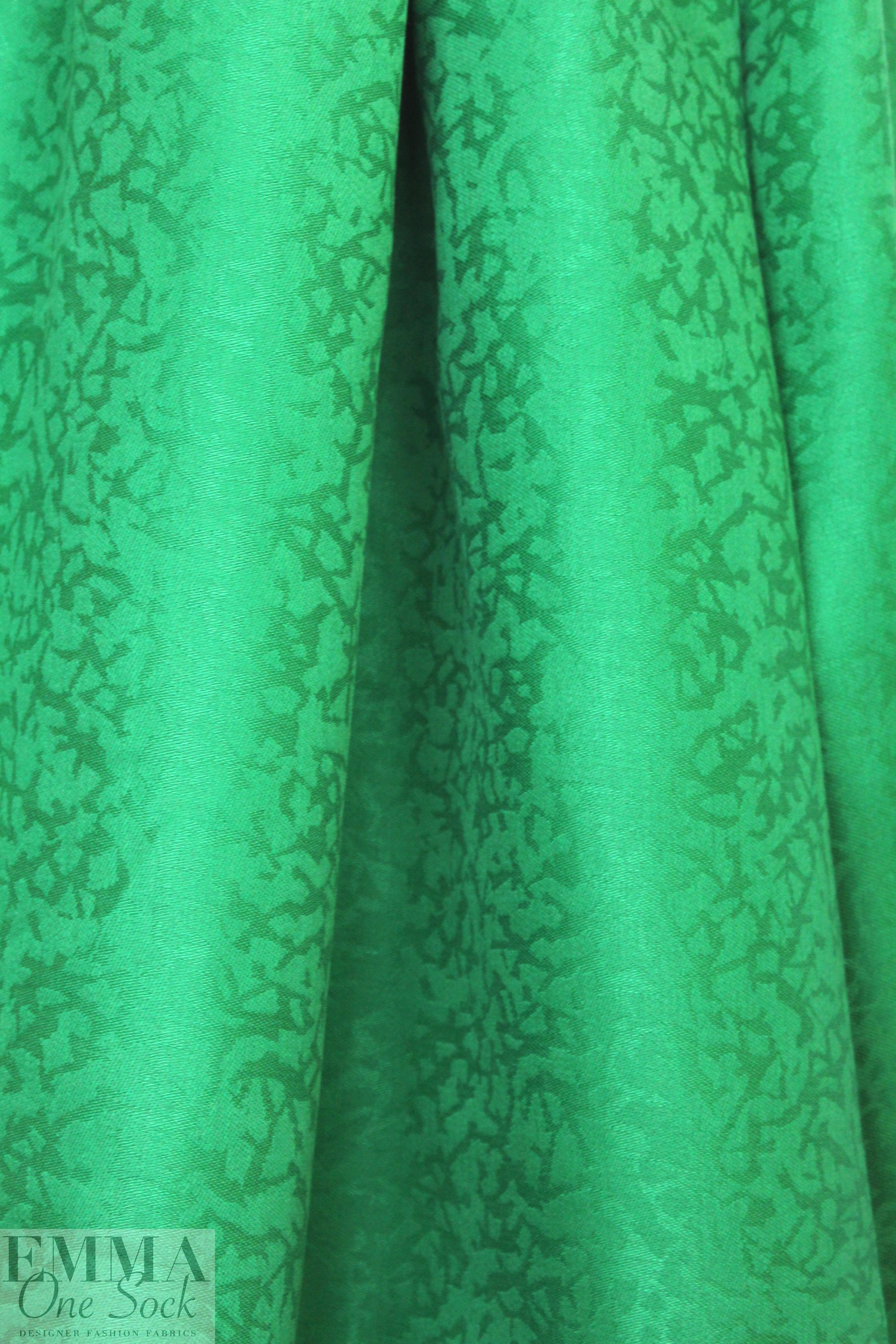 Italian linen jacquard woven - emerald 2 yd