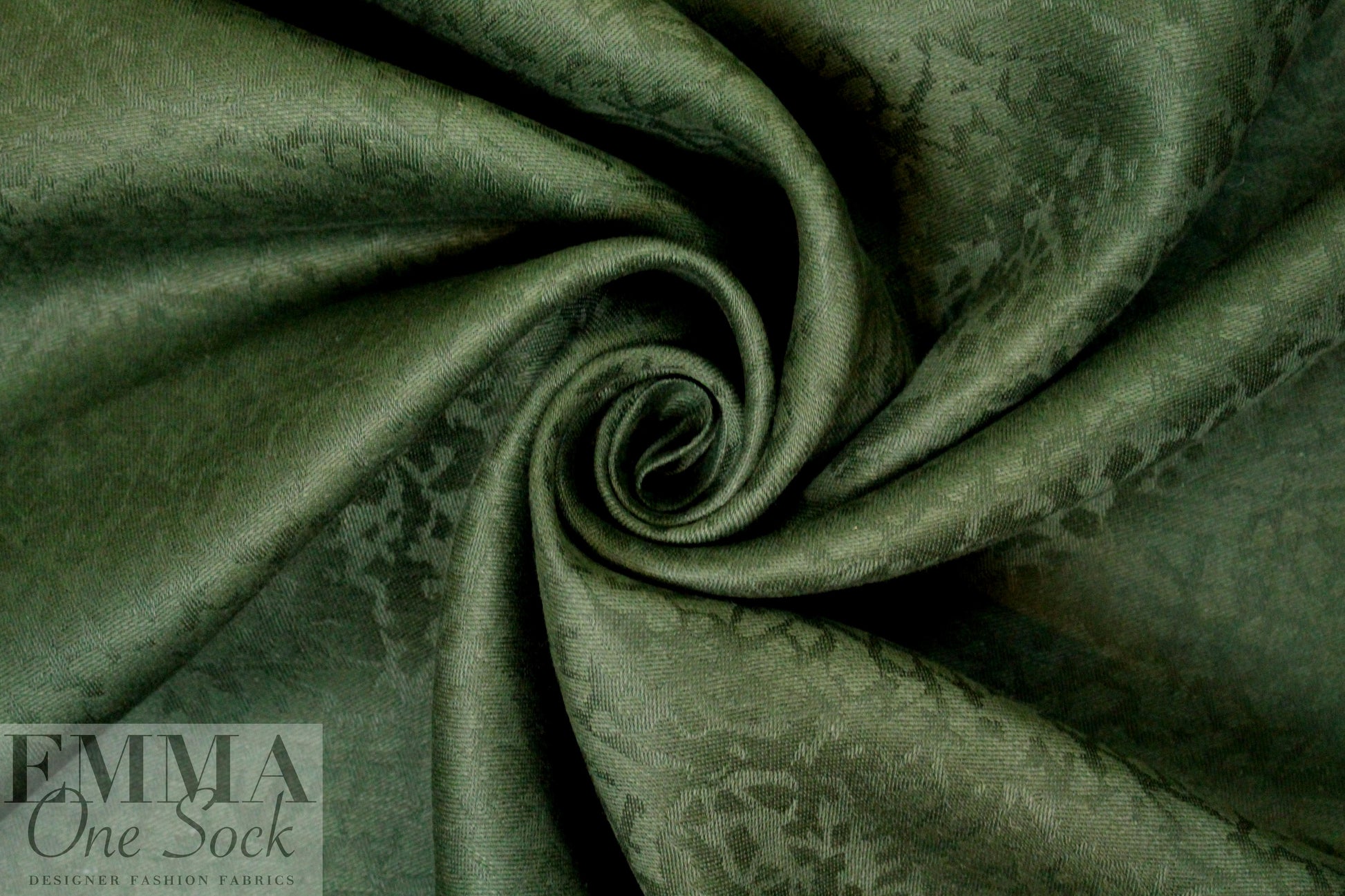 Italian linen jacquard woven - forest