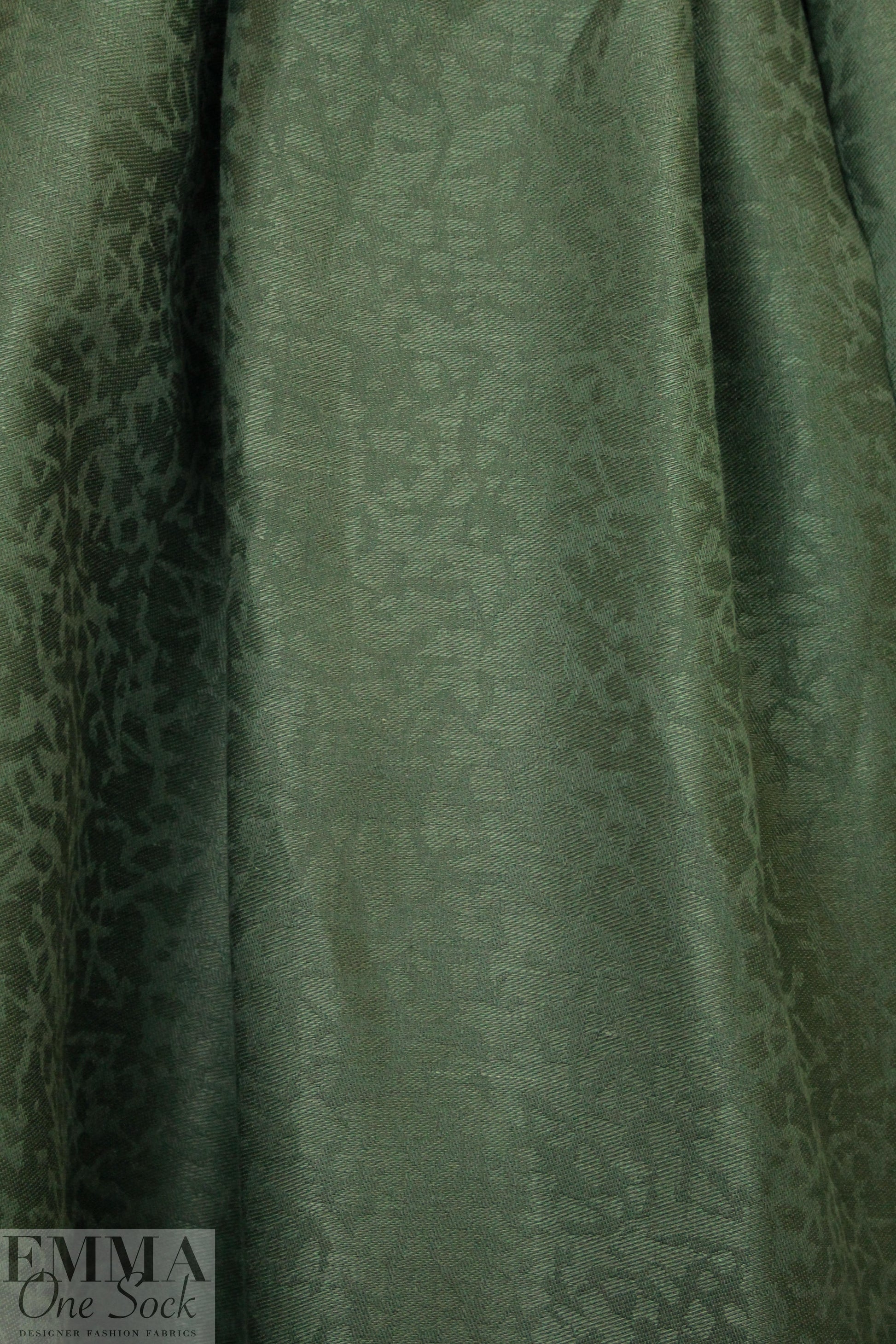 Italian linen jacquard woven - forest